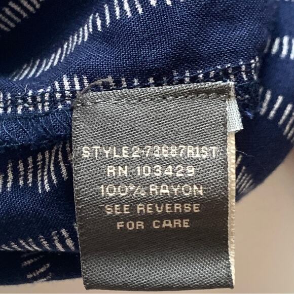 Khakis & Company Pants Blue White Striped Tie Waist Pockets Casual Ankle Large - Picture 11 of 12